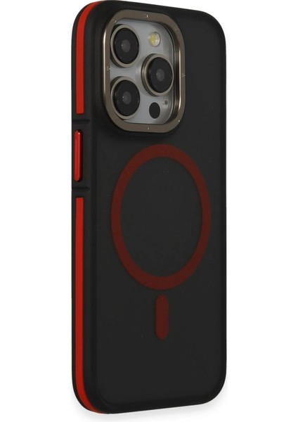 iPhone 15 Pro Max Rocky Magsafe Kapak - Siyah-Kırmızı - NEONX6516-5734