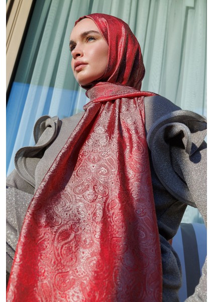 Moren Desen Shine Line Şal Bordo-Mint Yeşili fiyatları