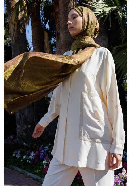 Liva Desen Shine Line Şal Acı Kahve-Somon fiyatları