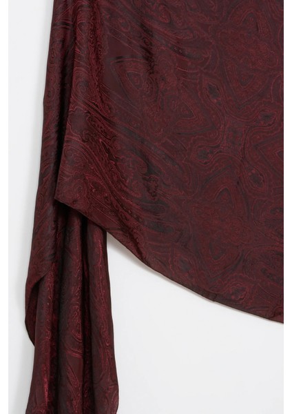 Liva Desen Shine Line Şal Siyah-Bordo fiyatları
