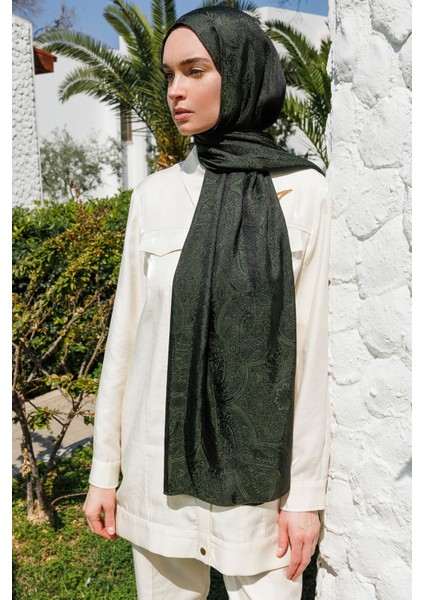 Vera Desen Shine Line Şal Siyah-Haki modelleri