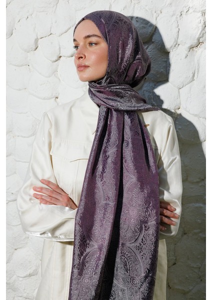 Vera Desen Shine Line Şal Mor-Gri