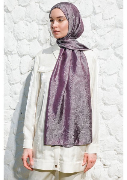 Vera Desen Shine Line Şal Mor-Gri fiyatları