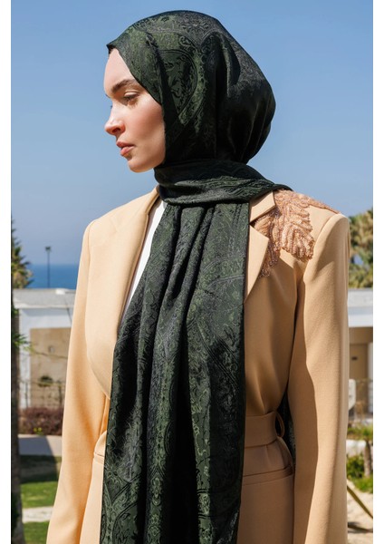 Soler Desen Shine Line Şal Siyah-Haki fiyatları