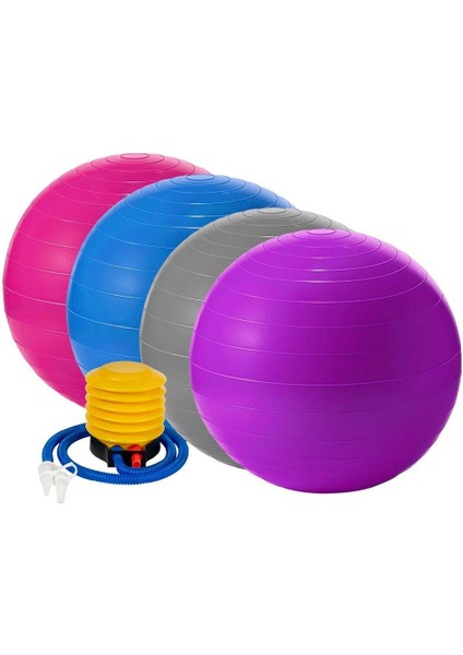 Gri 55CM Pilates ve Yoga Topu, Dayanıklı ve Hava Pompası ile Birlikte modelleri