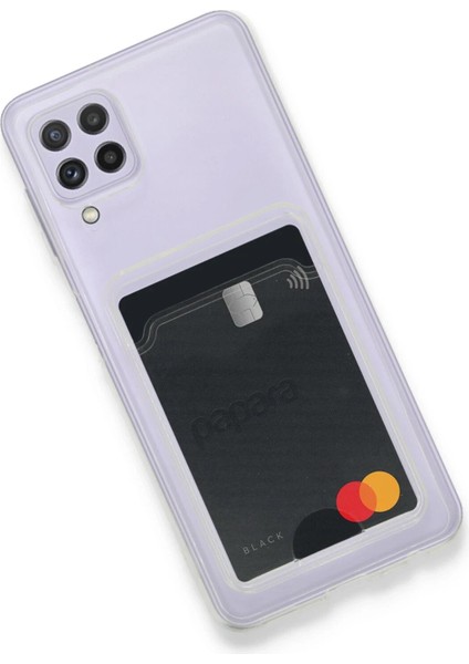 Samsung Galaxy A22 Kılıf Kart Şeffaf Silikon - Şeffaf - NEONX8993-3174