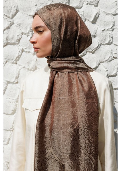Vera Desen Shine Line Şal Acı Kahve-Bej