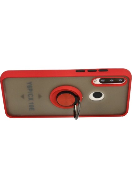 Huawei Y6P Kılıf Montreal Yüzüklü Silikon Kapak - Kırmızı - NEONX4735-8540 modelleri