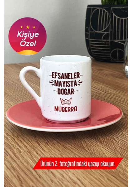 Kişiye Özel Pembe Türk Kahvesi Fincanı, Doğum Günü Hediyesi, Efsanevi Tasarım modelleri