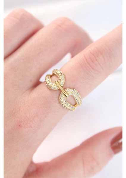 Zirkon Taşlı Gold Renk Ayarlanabilir Yüzük - TJ-BYK3109 fiyatları