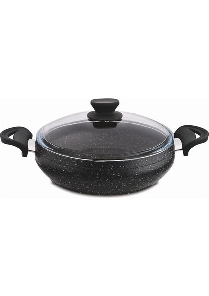 24 cm Güveç Tencere, Siyah, Bakalit Saplı, Dayanıklı ve Şık Tasarım