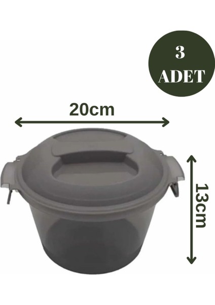 Turuncu Saklama Kabı Seti, Kilitli Kapak, Pratik ve Dayanıklı, 3’lü Paket