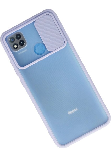 Xiaomi Redmi 9c Kılıf Palm Buzlu Kamera Sürgülü Silikon - Lila - NEONX4805-9626