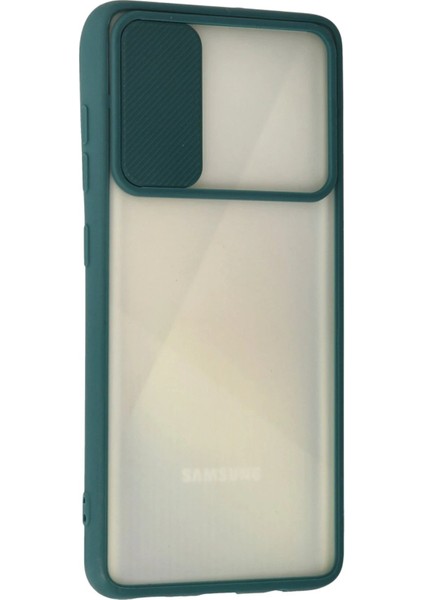 Samsung Galaxy A71 Kılıf Palm Buzlu Kamera Sürgülü Silikon - Yeşil - NEONX9871-5685