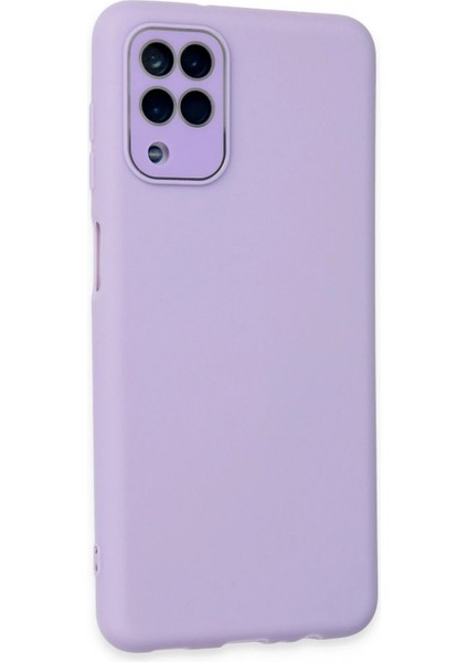 Samsung Galaxy A22 Kılıf Lansman Glass Kapak - Lila - NEONX4059-9221