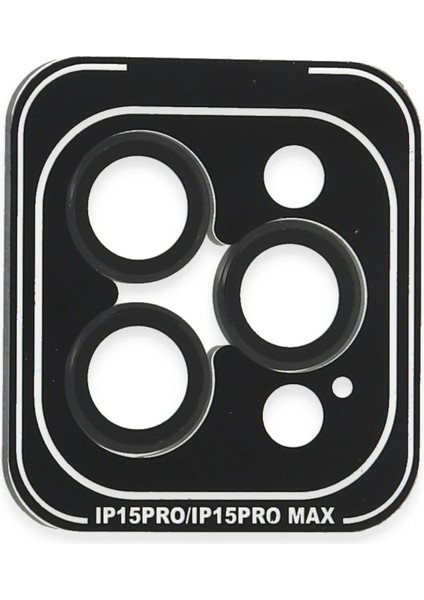 iPhone 15 Pro Max Pvd Metal Kamera Lens - Siyah - NEONX8390-6713