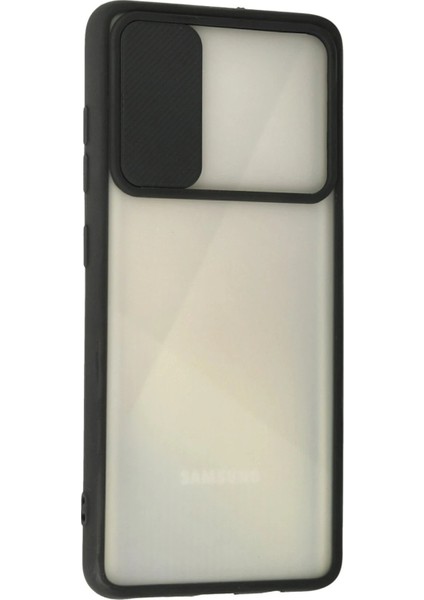 Samsung Galaxy A71 Kılıf Palm Buzlu Kamera Sürgülü Silikon - Siyah - NEONX1763-4131