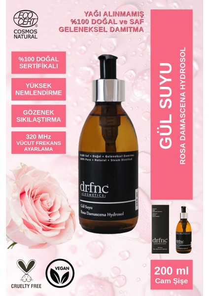 Dr.fnc Gül Suyu 200 ml Pompalı