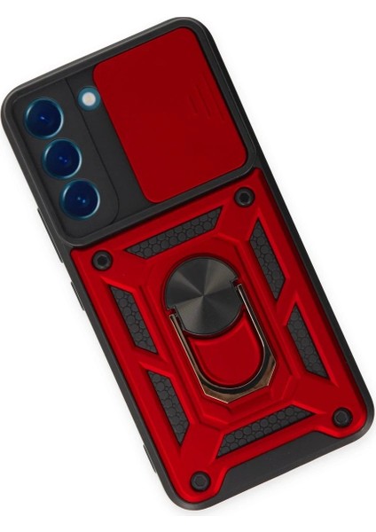 Samsung Galaxy S23 Fe Kılıf Pars Lens Yüzüklü Silikon - Kırmızı - NEONX3140-5433 modelleri