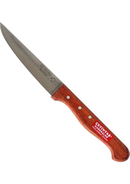 Paslanmaz Bursa Sebze Bıçağı, Ahşap Gül Sap, 10 Cm, Şık ve Kullanışlı Tasarım