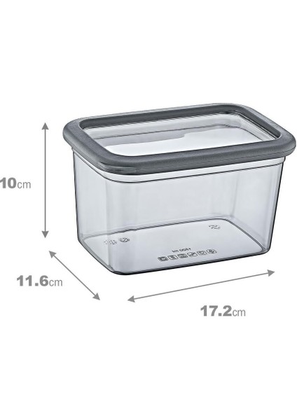 Dikdörtgen Saklama Kabı 1210 Ml, Gri, Sağlam ve Şık Tasarım fiyatları