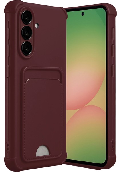 Samsung Galaxy A56 Kılıf Kelvin Kartvizitli Silikon - Bordo Dsdrn