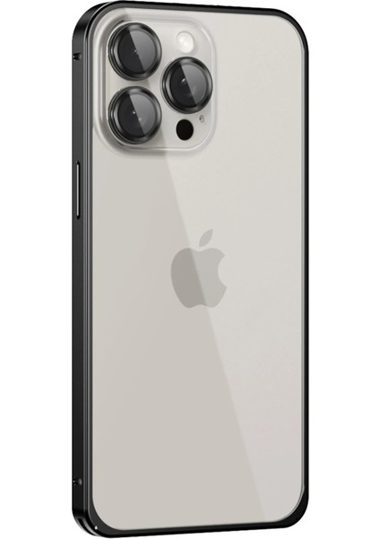 iPhone 15 Pro Metal Bumper Mat Kapak - Siyah - NEONX9284-7290