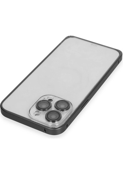 iPhone 15 Pro Metal Bumper Mat Kapak - Siyah - NEONX9284-7290