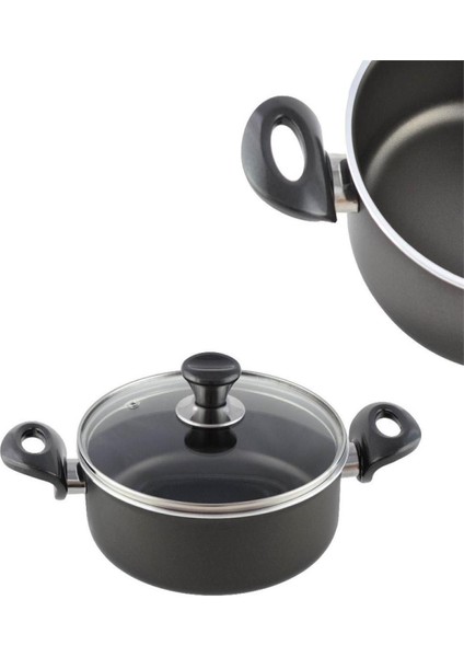 Çift Taraf Teflon Onyx Karnıyarık Tencere 26 Cm, Dayanıklı ve Şık Tasarım