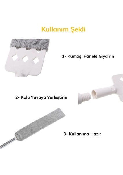 Mikrofiber Yüzey Köşe Dip Raf Temizleme ve Toz Alma Fırçası