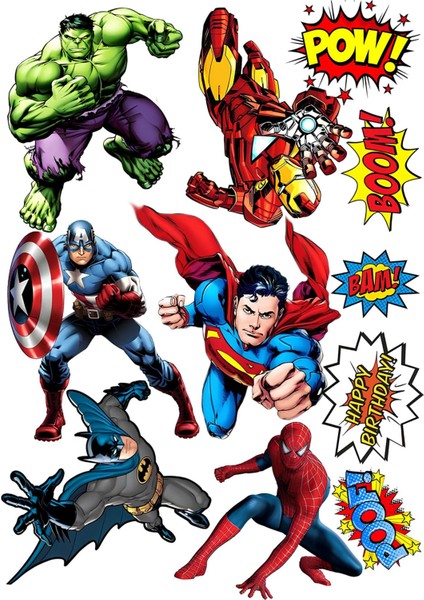 Marvel Sticker Telefon Laptop Notebook Tablet Defter Matara Stiker Etiket ST423