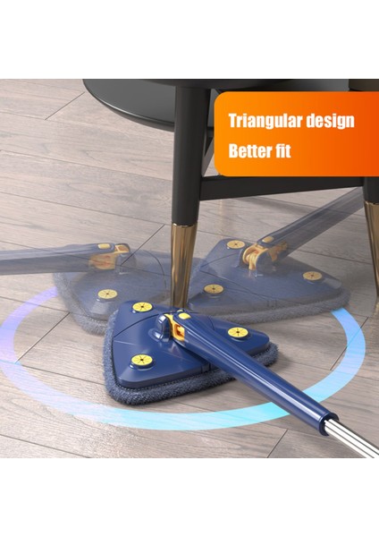 Mikrofiber Üçgen Paspası, Cam ve Yüzey Temizliği İçin Yedekli, Mavi Renk modelleri