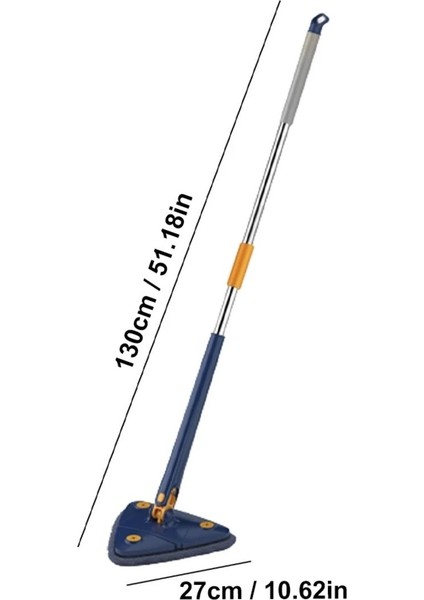 Mikrofiber Üçgen Paspası, Cam ve Yüzey Temizliği İçin Yedekli, Mavi Renk