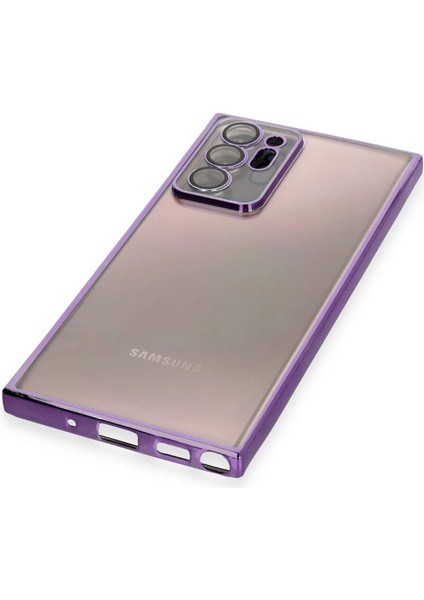 Samsung Galaxy Note 20 Ultra Kılıf Lensli Silikon - Mor - NEONX5101-8343