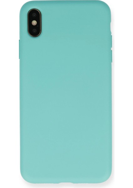 iPhone Xs Max Kılıf Nano Içi Kadife Silikon - Turkuaz - NEONX1060-8698