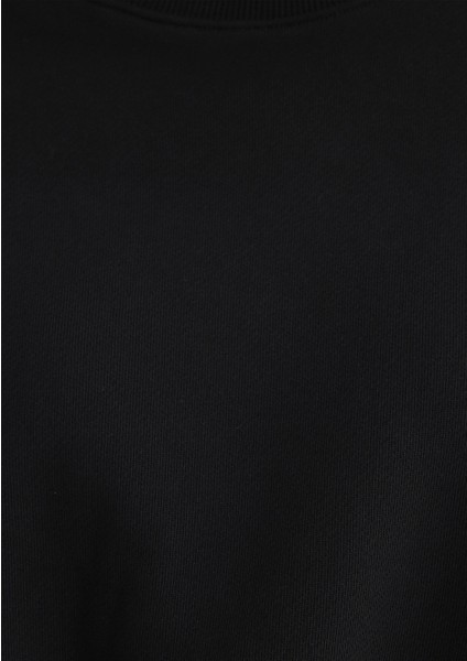 Bisiklet Yaka Siyah Basic Sweatshirt 1S10307-900