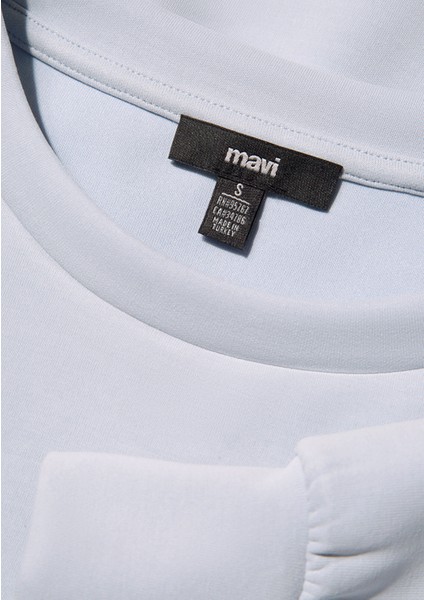 Lux Touch TENCEL TM Bisiklet Yaka Mavi Modal Sweatshirt 168837-89201