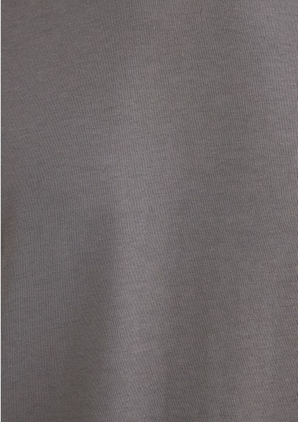 Bisiklet Yaka Gri Basic Tişört 0611596-80020