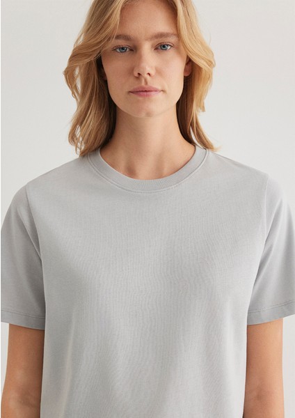 Gri Basic Tişört 1600965-70075