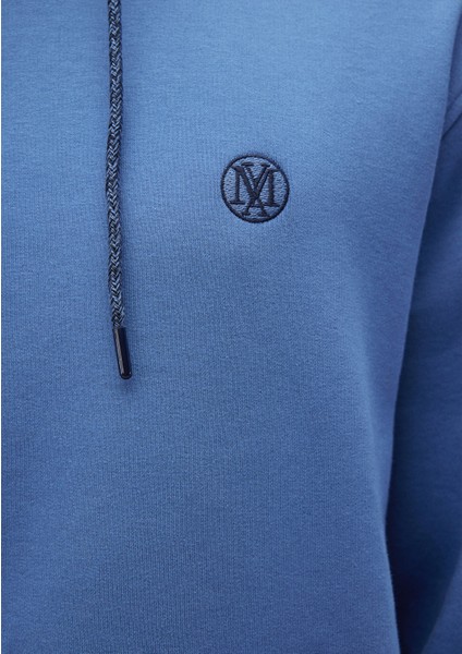 Mavi Logo Nakışlı Kapüşonlu Mavi Sweatshirt 065809-70872