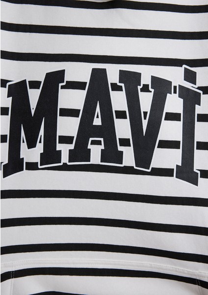 Mavi Logo Baskılı Beyaz Sweatshirt 1S10118-84603