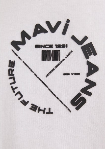 Mavi Jeans Sırt Baskılı Beyaz Tişört 0611719-620