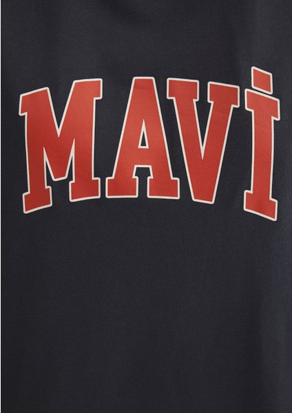 Mavi Logo Baskılı Antrasit Tişört 1600843-82185