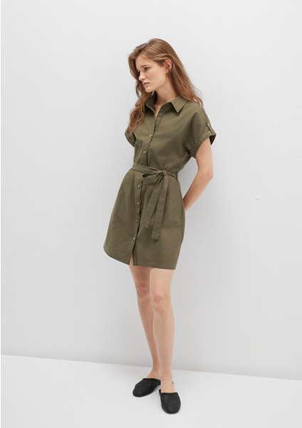 Haki Gömlek Elbise 1310723-71549