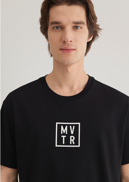 Mvtr Baskılı Siyah Tişört 0612004-900