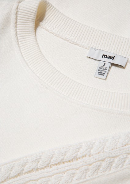 Kol Detaylı Ekru Sweatshirt 1S10292-80194