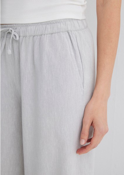Keten Karışımlı Gri Pantolon 1010686-70074