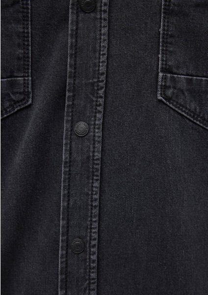Rio Casual Antrasit Vintage Jean Gömlek 0295785223