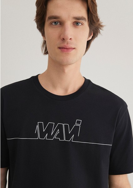 Mavi Logo Baskılı Siyah Tişört 0610254-900