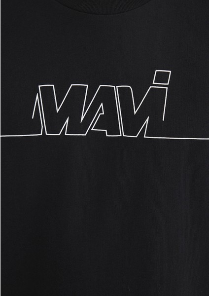 Mavi Logo Baskılı Siyah Tişört 0610254-900
